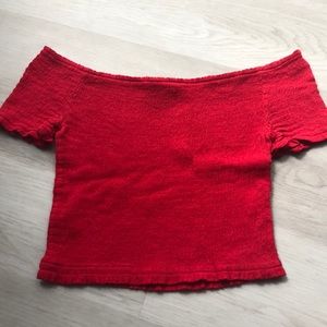 forever 21 off the shoulder smocked top
